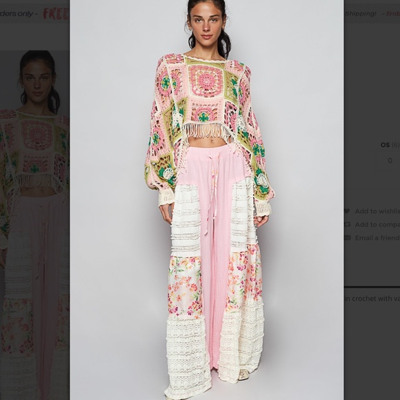 POL “ Maureen “ POL Crochet Top in Various Weave Knit Patterns with Fringe SR37 - Picture 5 of 7